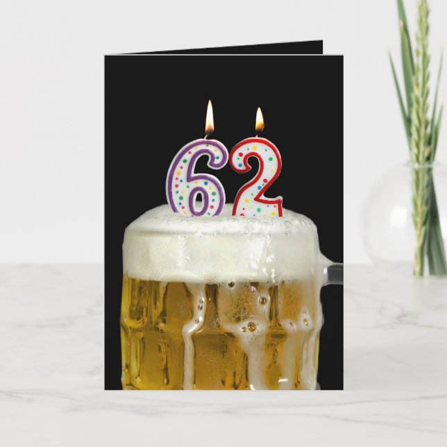 62nd Birthday Beer Card (Front)