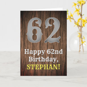 62nd Birthday: Country Western Inspired Look, Name Card