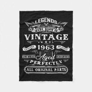 62nd Birthday Gift For Vintage Legend Born 1963 62 Fleece Blanket