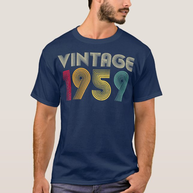 62nd Birthday Gifts 1959 62 Years Old Retro T-Shirt (Front)