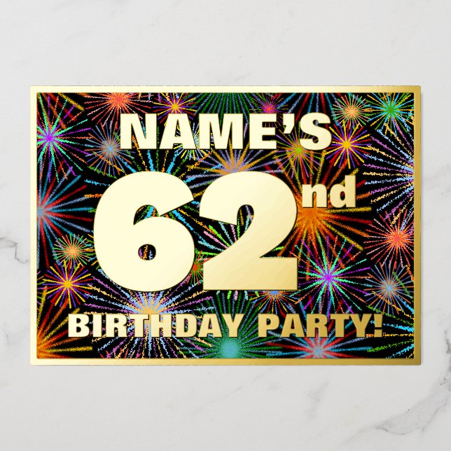 62nd Birthday Party — Fun, Colourful Fireworks Loo (Front)