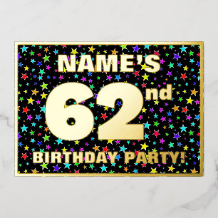 62nd Birthday Party — Fun, Colourful Stars Pattern