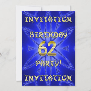 62nd Birthday party invitation