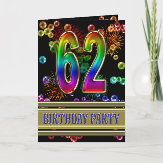 62nd Birthday party Invitation (Front)