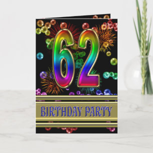 62nd Birthday party Invitation