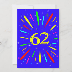 62nd Birthday Party Invitation Explosion 