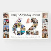 62nd Birthday Party Number 62 Photo Collage