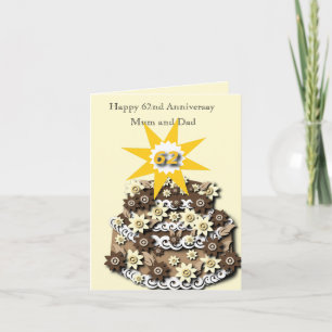 62nd Wedding Anniversary Card