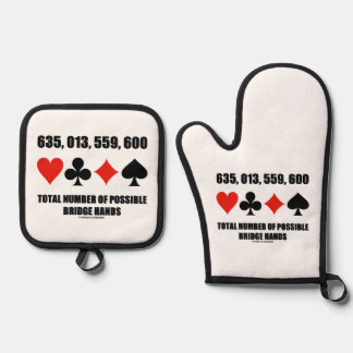 635,013,559,600 Total No Of Possible Bridge Hands Oven Mitt & Pot Holder Set