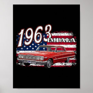 63 Impala Lowrider Ss 4th Of July American  Poster