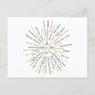 63 National Parks Map Gifts US Park Vintage Campin Postcard