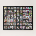 63 Square Photo Collage Grid with Text - black Jigsaw Puzzle<br><div class="desc">Use 63 SQUARE photos to create a personal photo collage. This modern, clean layout includes a text block in a san serif font to add a family name or a name. The background color can be changed in the customize area. ***For best results for this multi photo layout - crop...</div>