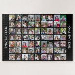 63 Square Photo Collage Grid with Text - black Jigsaw Puzzle<br><div class="desc">Use 63 SQUARE photos to create a personal photo collage. This modern, clean layout includes a text block in a san serif font to add a family name or a name. The background colour can be changed in the customise area. ***For best results for this multi photo layout - crop...</div>