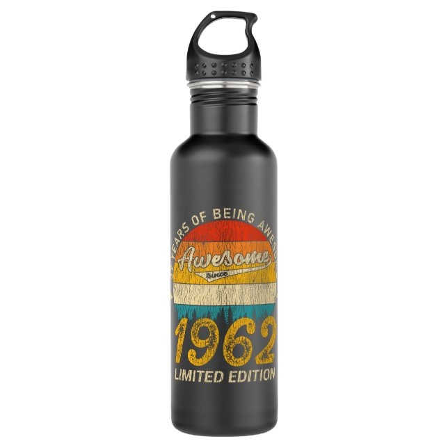 63 Year Old 1962 Retro Awesome 63rd Birthday Gift 710 Ml Water Bottle (Front)
