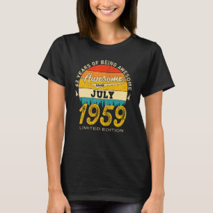 63 Year Old Awesome Since July 1959  63rd Birthday T-Shirt