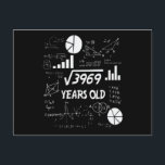 63 Year Old Bday Math Teacher 63rd Birthday Gift Postcard<br><div class="desc">Celebrate birthdays with a clever twist! This funny math design uses equations and square roots to reveal the age, making it the perfect choice for math lovers, teachers, students, and geeks who enjoy a good nerdy joke. Great for milestone birthdays, classroom celebrations, or anyone who appreciates clever humor mixed with...</div>