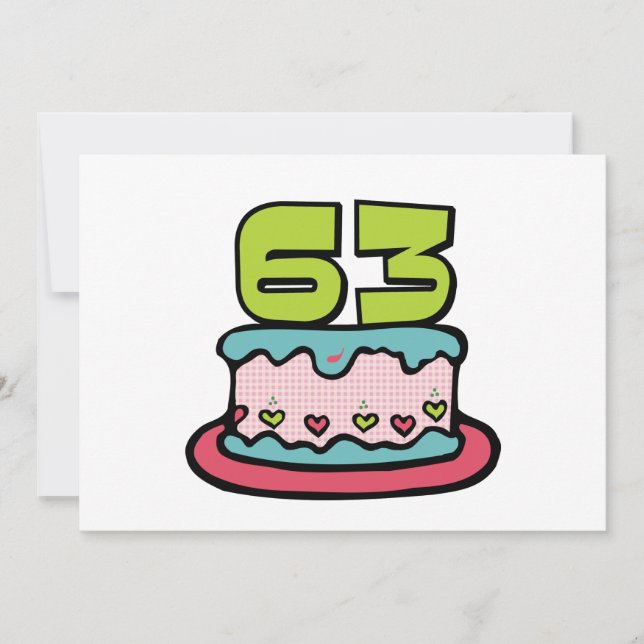 63 Year Old Birthday Cake Card (Front)