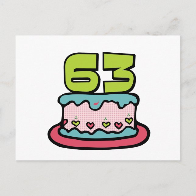 63 Year Old Birthday Cake Postcard (Front)