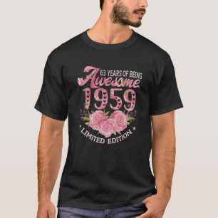 63 Year Old Pink Vintage 1959 Bday Gift 63Th Birth T-Shirt