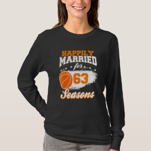 63 Year Wedding Anniversary Basketball Married Co T-Shirt