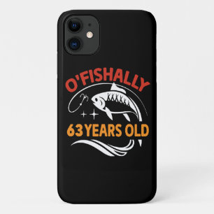 63 Years Old funny birthday gift dad fisherman iPhone 11 Case