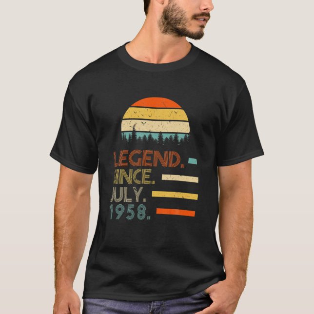 63 Years Old Retro Birthday Gift Legend Since July T-Shirt (Front)