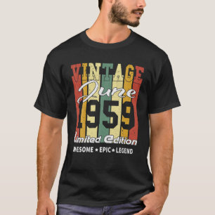63 Years Old Vintage June 1959Limited Edition 63Th T-Shirt