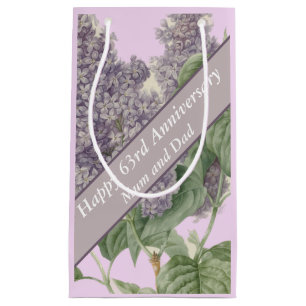 63rd Anniversary Lilac Editable Small Gift Bag