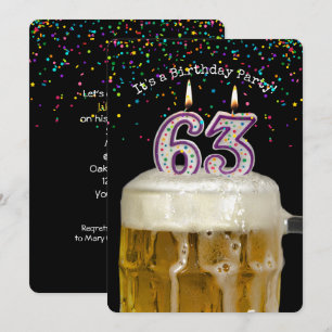63rd Birthday Beer Party Invitation