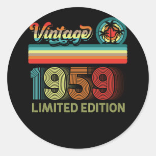 63rd Birthday Decorations Men 63 Year Old 1959 Classic Round Sticker