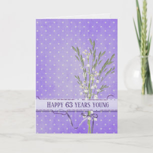 63rd Birthday Lily of the Valley Bouquet Card