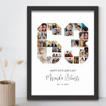 63rd Birthday Number 63 Custom Photo Collage Poster<br><div class="desc">Celebrate 63rd birthday with this personalised number 63 photo collage poster. This customisable gift is also perfect for wedding anniversary. It's a great way to display precious memories from your wedding and married life. The poster features a collage of photos capturing those special moments, and it can be customised with...</div>