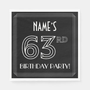 63rd Birthday Party: Art Deco Style + Custom Name Napkin