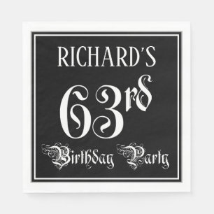 63rd Birthday Party — Fancy Script + Custom Name Napkin