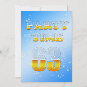 63rd birthday party invitation with beer