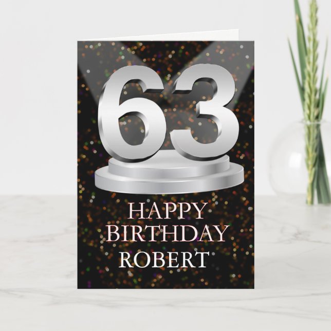 63rd Birthday Spotlights Add A Name Card (Front)