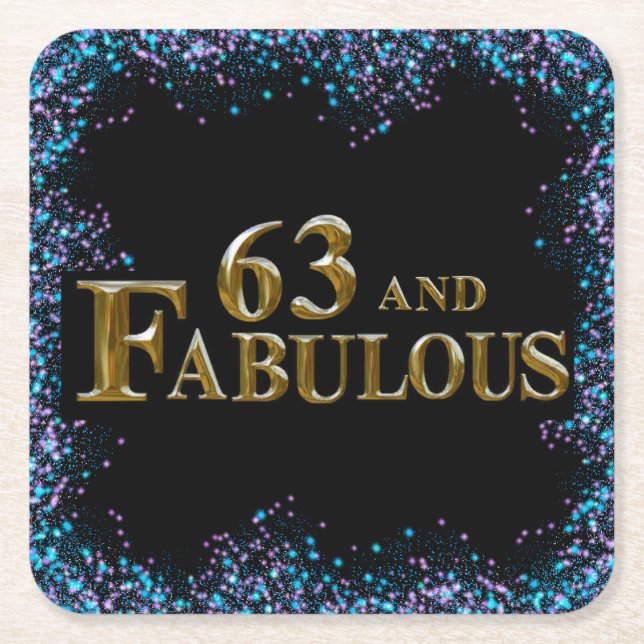 63rd Birthday  Square Paper Coaster (Front)