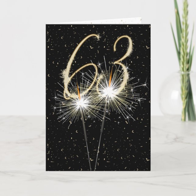 63rd wedding anniversary sparklers card (Front)