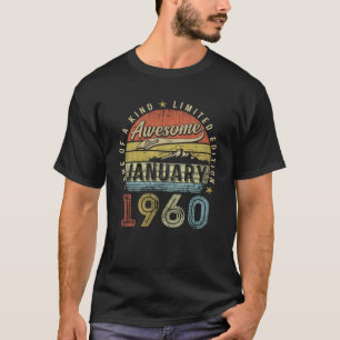 63Th Birthday Gift Awesome Since January 1960 63 Y T-Shirt