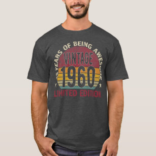63th Birthday Gift men Vintage 1960 63 Years Old T-Shirt