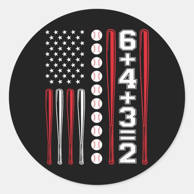 643 Sell Math Player Pitcher Boys Funny American F Classic Round Sticker (Front)