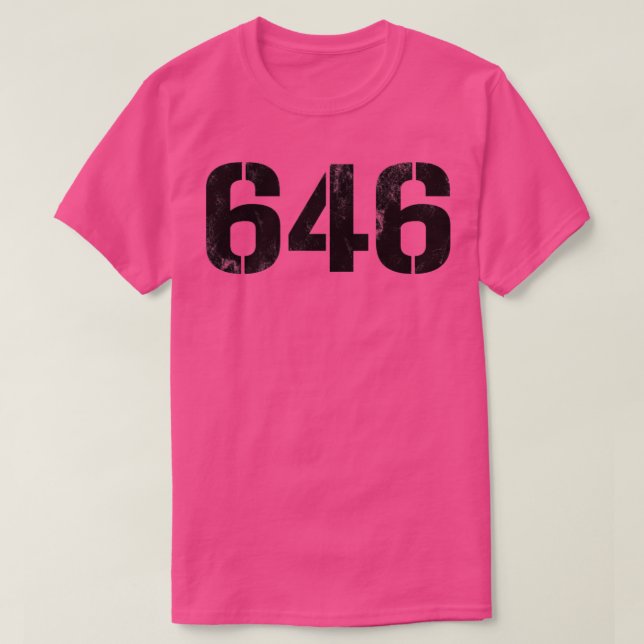 646 Vintage Black Text T-Shirt (Design Front)