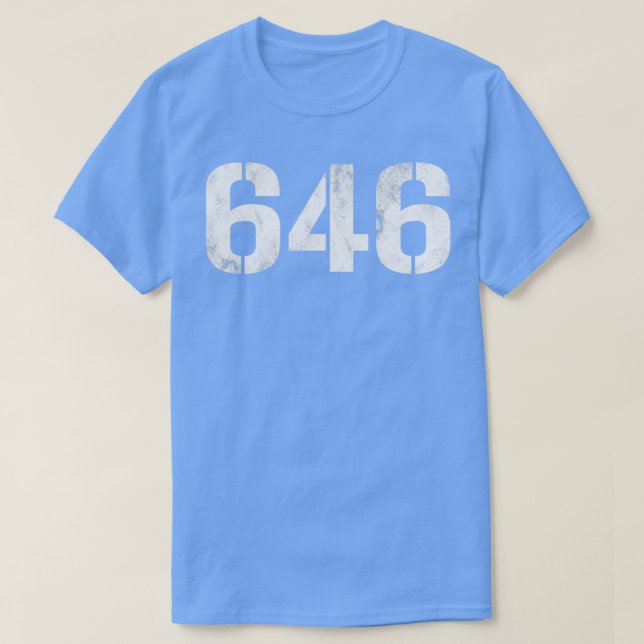 646 Vintage White Text T-Shirt (Design Front)