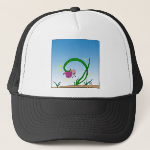 647 upside down snail cartoon trucker hat