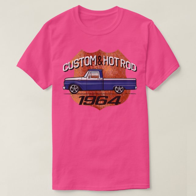 64 Custom Blue and white T-Shirt (Design Front)