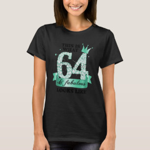 64 & Fabulous I Turquoise White Party Group Photo T-Shirt