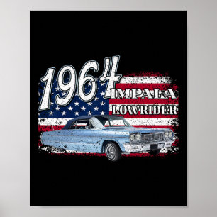 64 Impala Lowrider Ss 4th Of July American  Poster