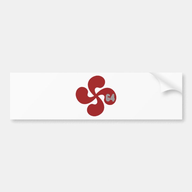 64 Lauburu Red Basque Cross Bumper Sticker (Front)