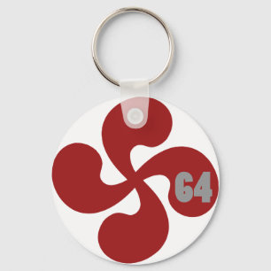 64 Lauburu Red Basque Cross Key Ring