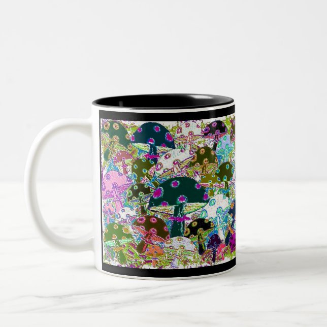 64 Mushrooms 5 Two-Tone Coffee Mug (Left)